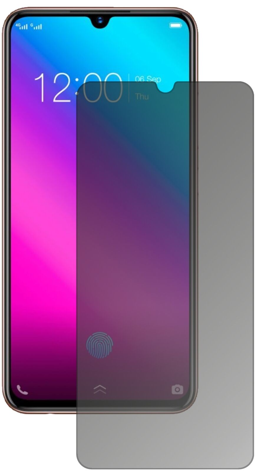 Blickschutzfolie von dipos passend für Vivo Y97, präziser Zuschnitt und blasenfrei montiert