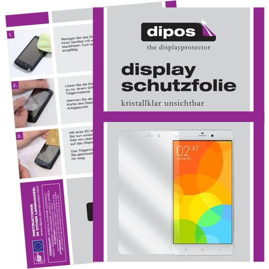 Klare Displayschutzfolie von dipos passend für Mi Note Xiaomi, präziser Zuschnitt und blasenfrei montiert