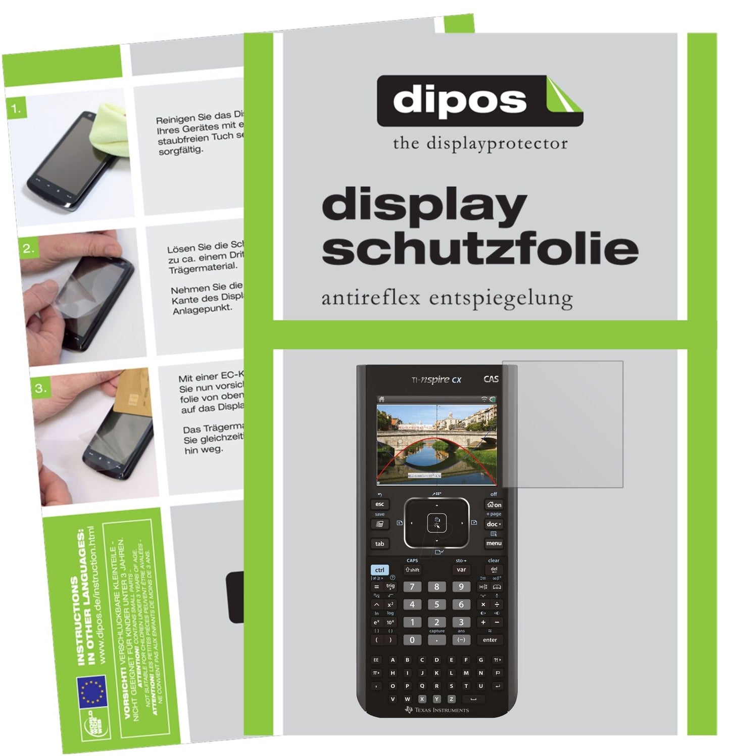 5x Schutzfolie matt für Texas Instruments TI Nspire CX Taschenrechner Display-Schutzfolie