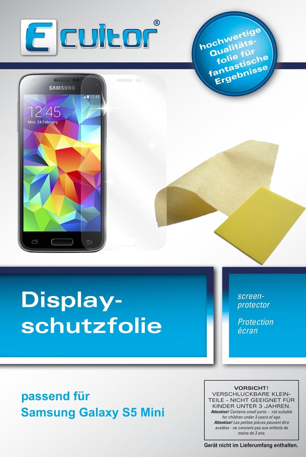 6x Schutzfolie klar für Galaxy S5 mini Samsung Display-Schutzfolie
