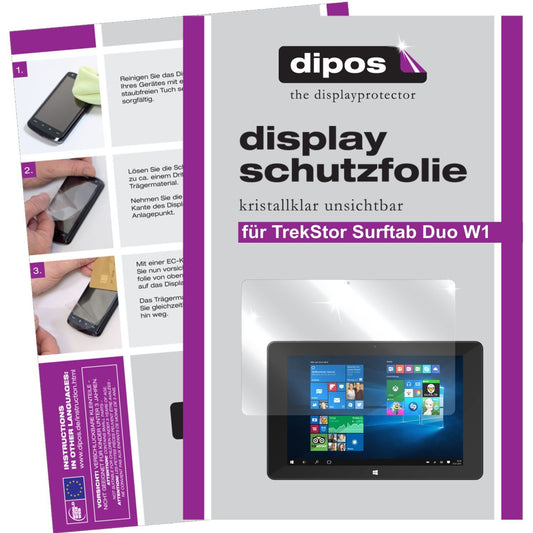 2x Schutzfolie klar für SurfTab duo W1 Volks-Tablet TrekStor Display-Schutzfolie