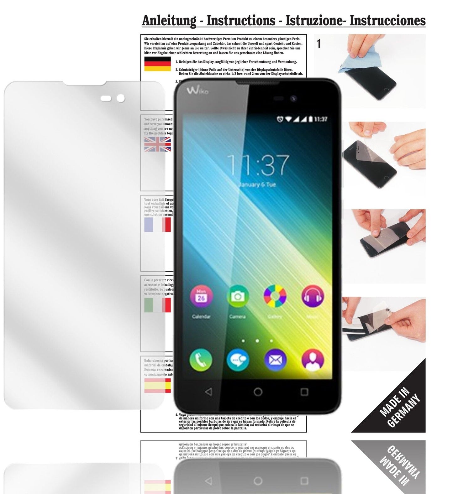 6x Schutzfolie klar für Lenny 2 Wiko Display-Schutzfolie