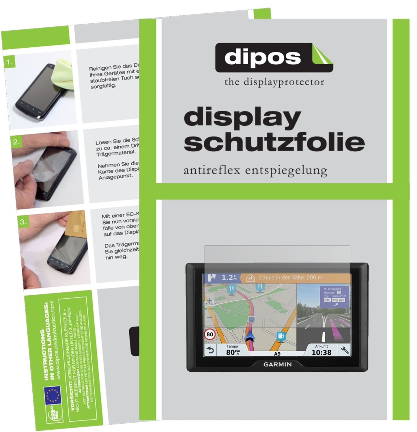 2x Schutzfolie matt für Garmin Drive 5S CE Display-Schutzfolie