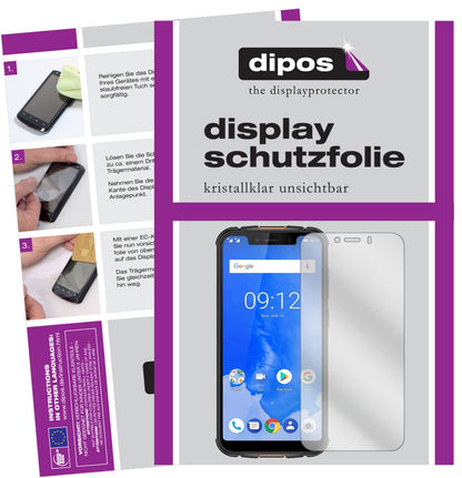 UlefoneArmor 5 mit aufgebrachter dipos Displayschutzfolie, glasklare Darstellung ohne Einschränkungen