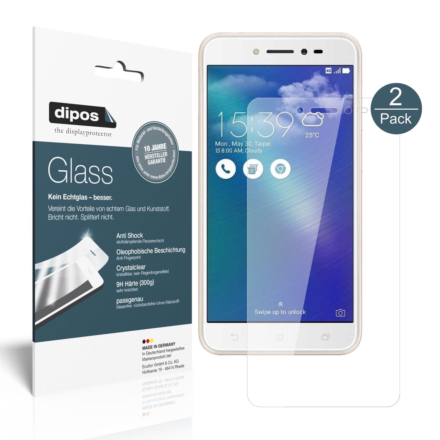 1x 9H Schutzfolie für Asus ZenFone Live ZB501KL Panzerfolie