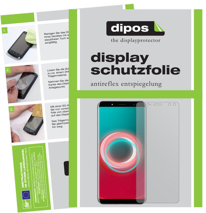 UlefonePower 3S mit aufgebrachter dipos Displayschutzfolie, die lästige Fingerabdrücke minimiert
