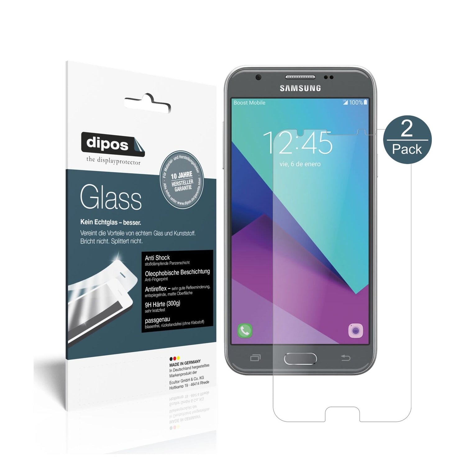 1x 9H Schutzfolie matt für Samsung Galaxy J3 2017 Panzerfolie