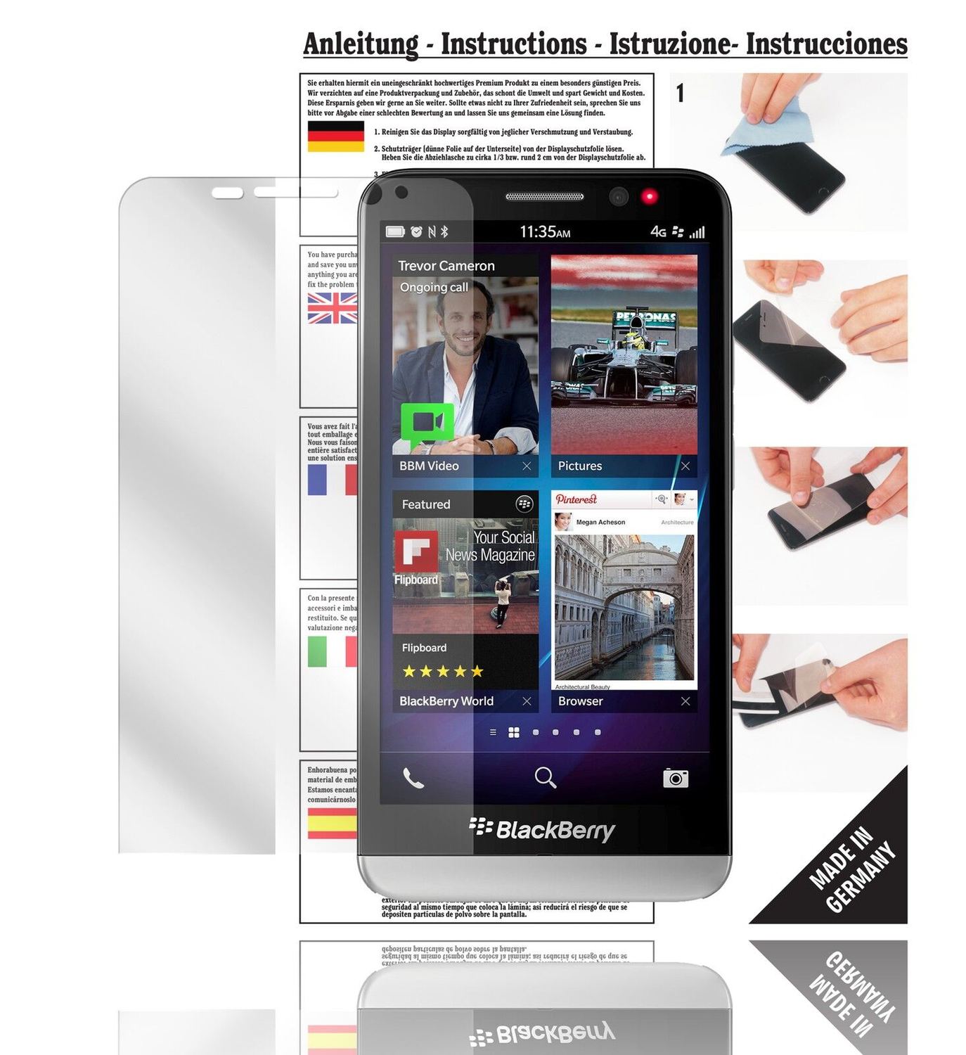 6x Schutzfolie klar für Z30 Blackberry Display-Schutzfolie