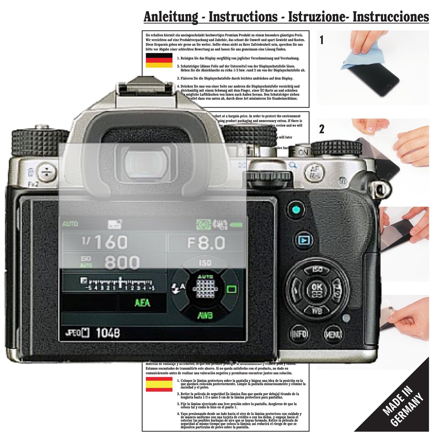 6x Schutzfolie klar für Pentax KP APS-C-Spiegelreflexkamera Display-Schutzfolie