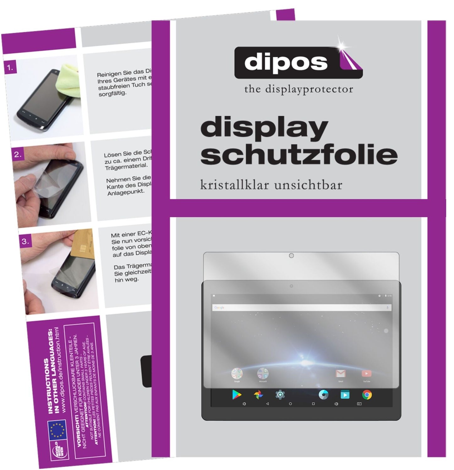 1x Schutzfolie klar für iRULU Expro 3 Plus Display-Schutzfolie