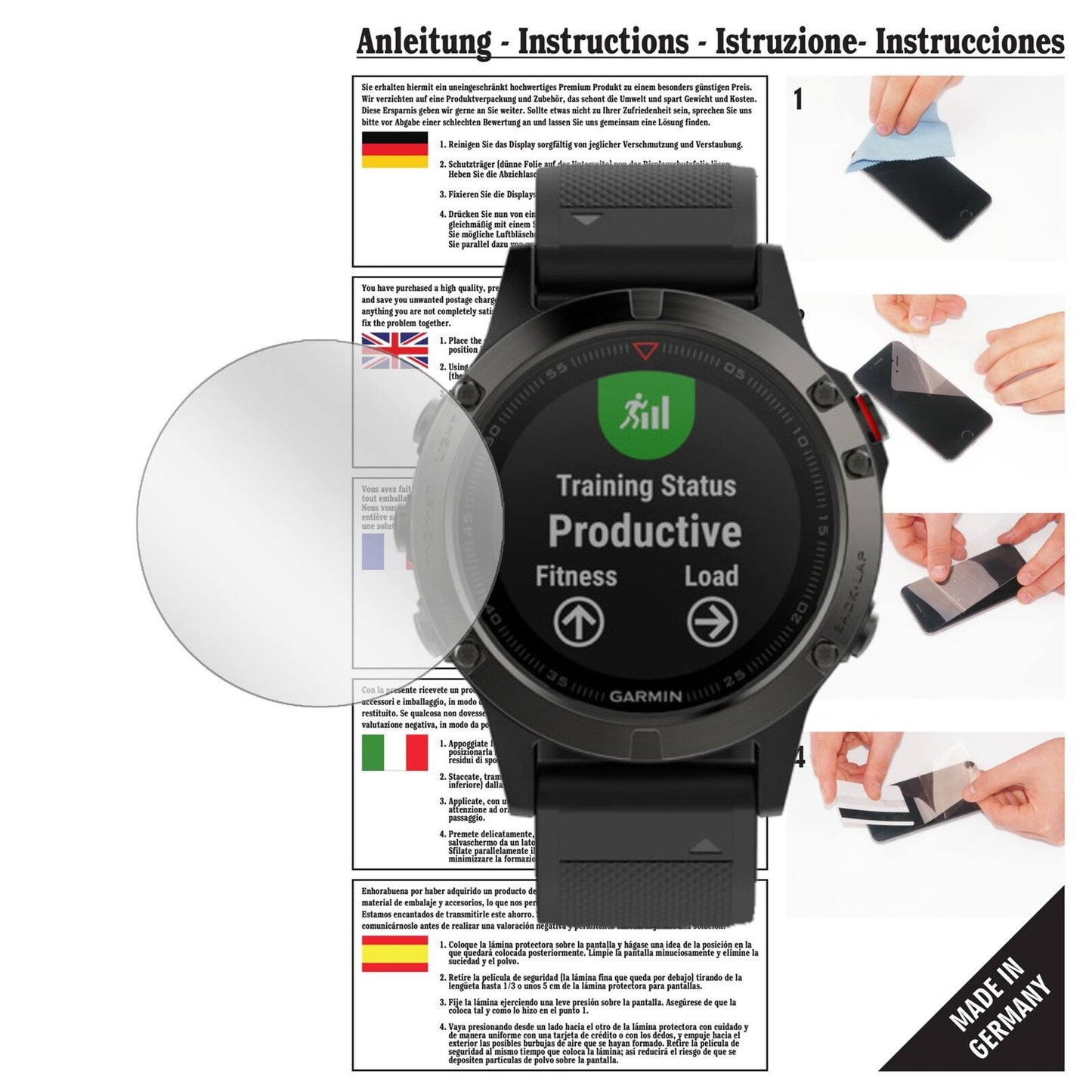 6x Schutzfolie klar für Garmin Fenix 5 Display-Schutzfolie
