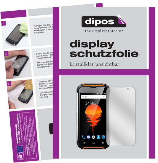 Klare Displayschutzfolie von dipos passend für Geotel G1, präziser Zuschnitt und blasenfrei montiert