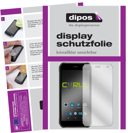 CyrusCS40 mit aufgebrachter dipos Displayschutzfolie, glasklare Darstellung ohne Einschränkungen