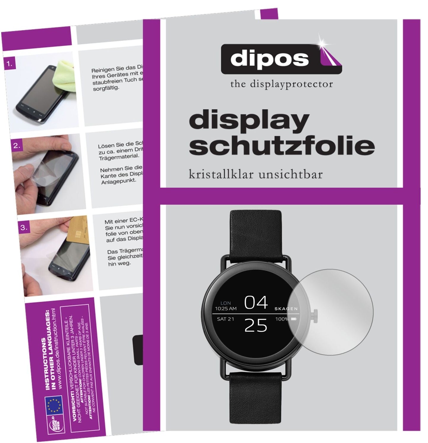 5x Schutzfolie klar für Skagen Falster Display-Schutzfolie