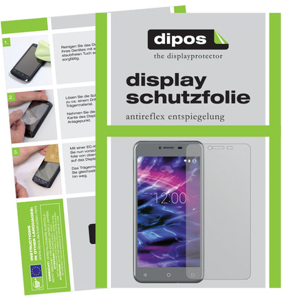 MedionLife E5008 mit aufgebrachter dipos Displayschutzfolie, die lästige Fingerabdrücke minimiert