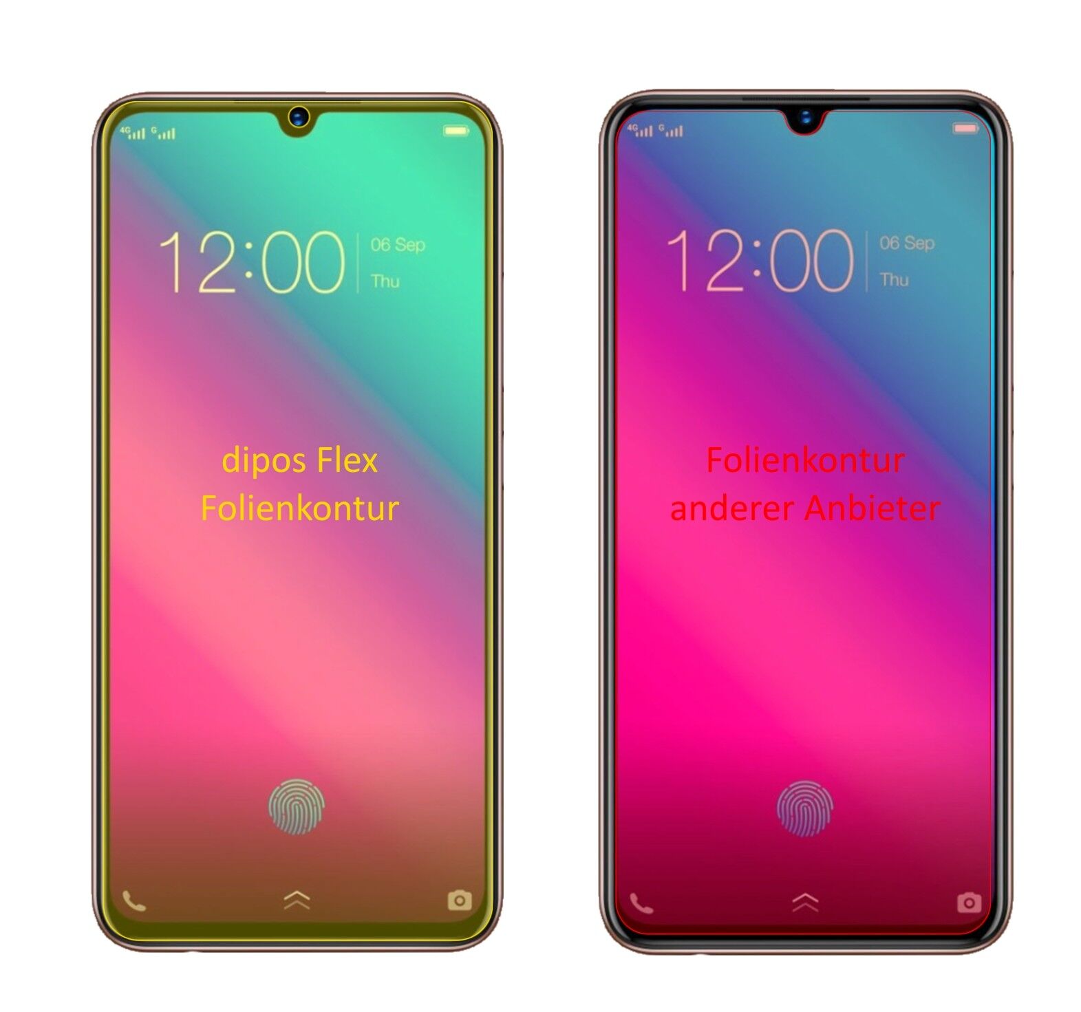 Klare Displayschutzfolie von dipos passend für Vivo V11, 100% Displayabdeckung und blasenfreie Montage
