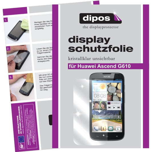 2x Schutzfolie klar für Ascend G610 Huawei Display-Schutzfolie