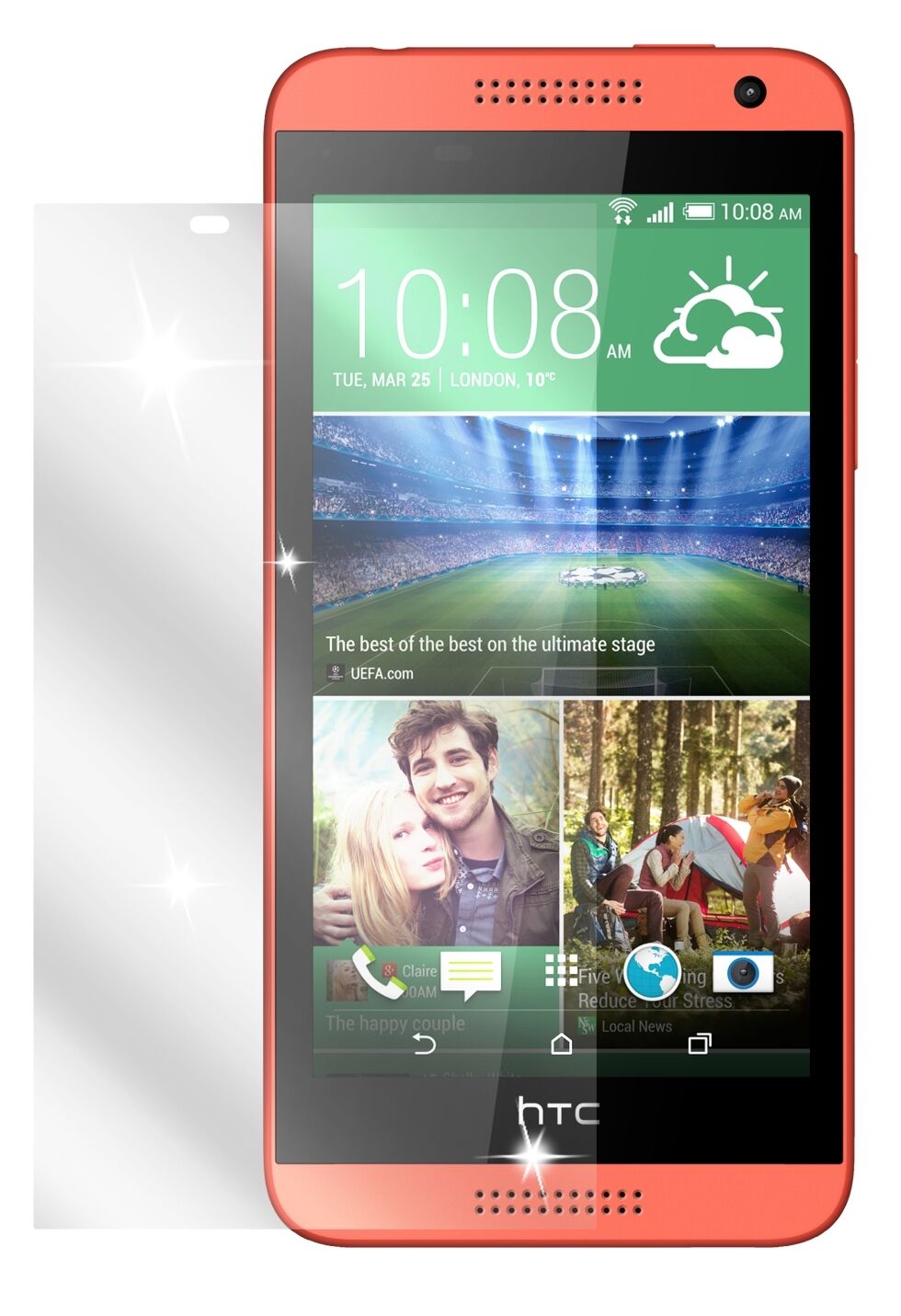 2x Schutzfolie klar für Desire 610 HTC Display-Schutzfolie