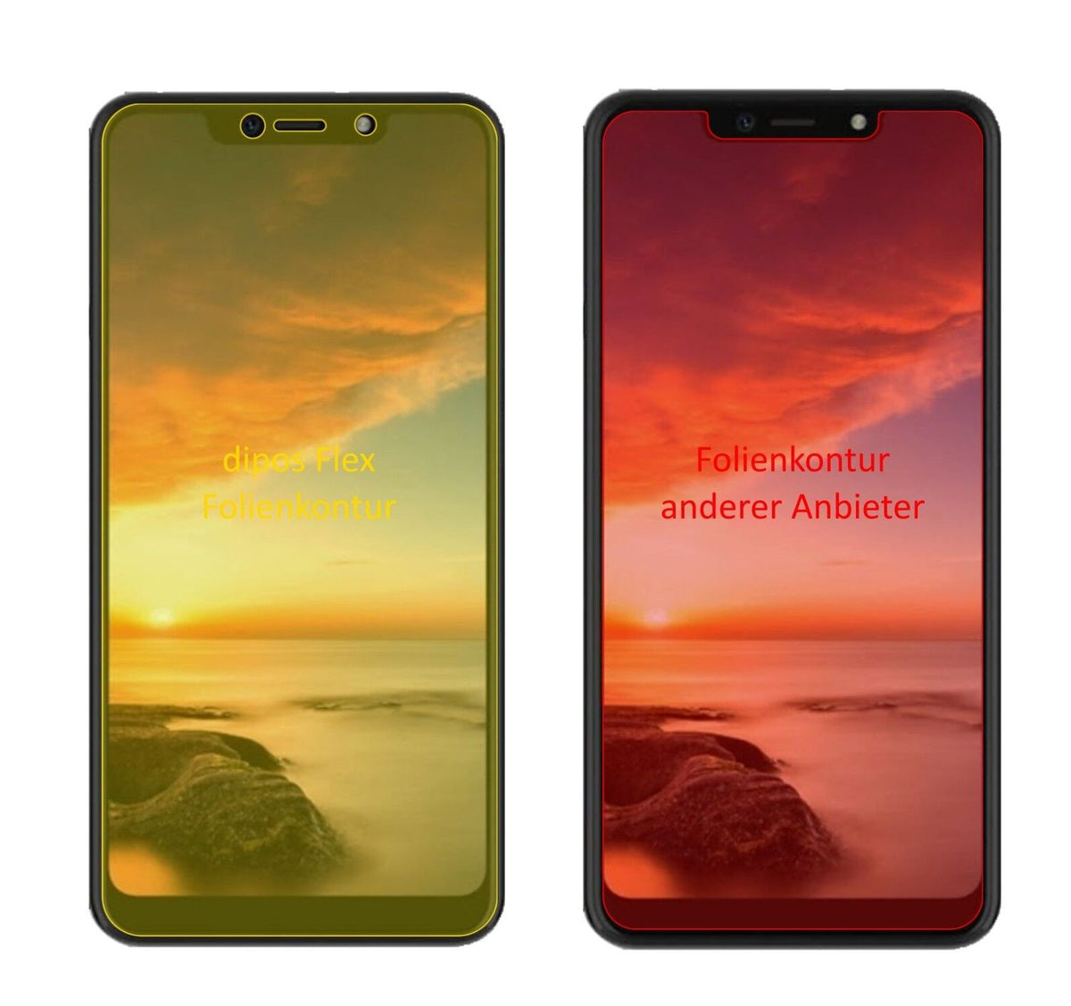 2x 3D Full Cover Schutzfolie für Hisense H18
