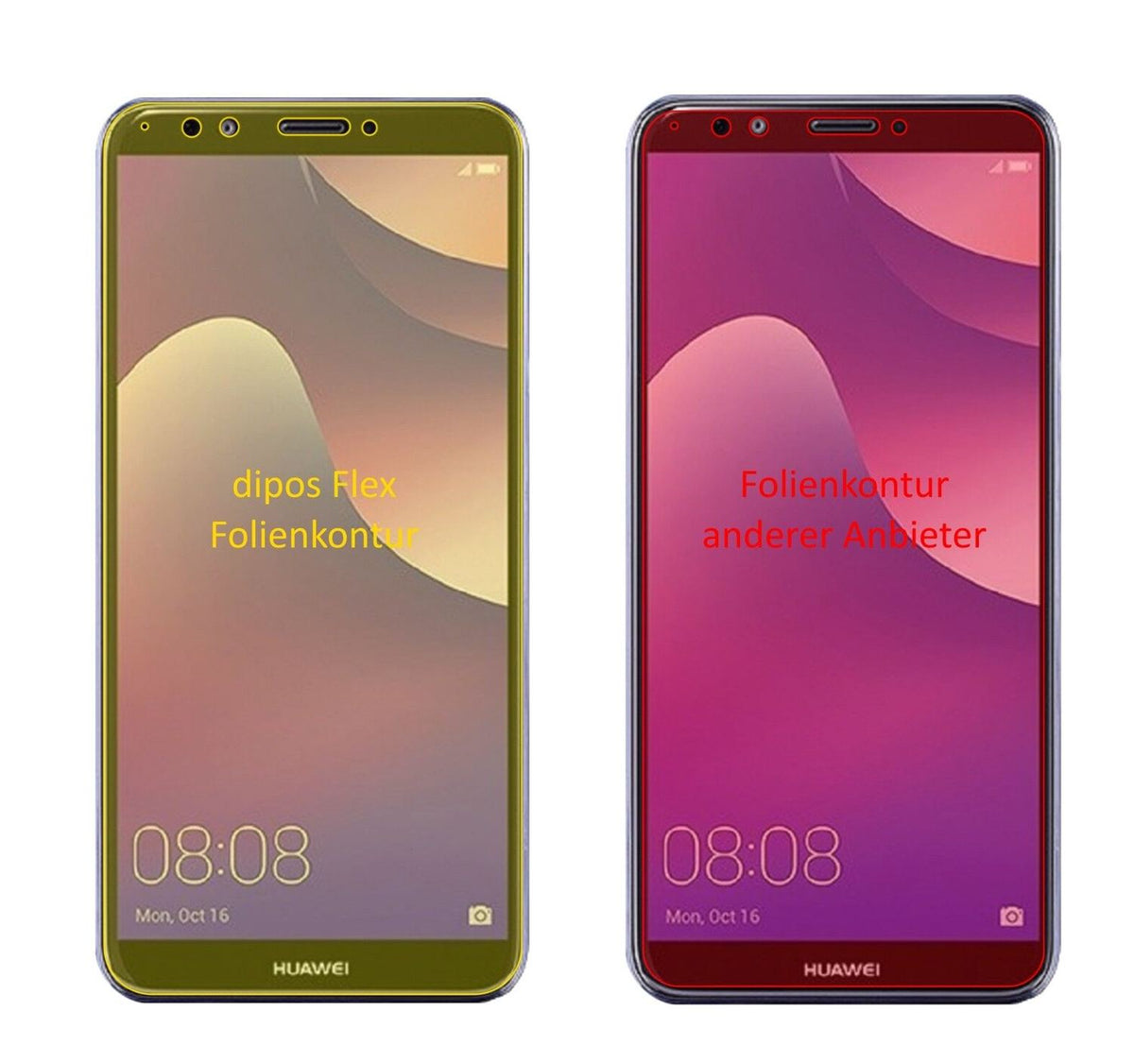 2x 3D Full Cover Schutzfolie für Huawei Y7 (2018)