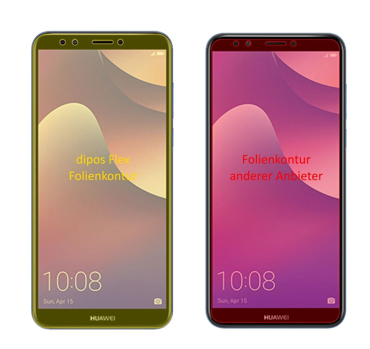 2x 3D Full Cover Schutzfolie für Huawei Y7 Prime (2018)