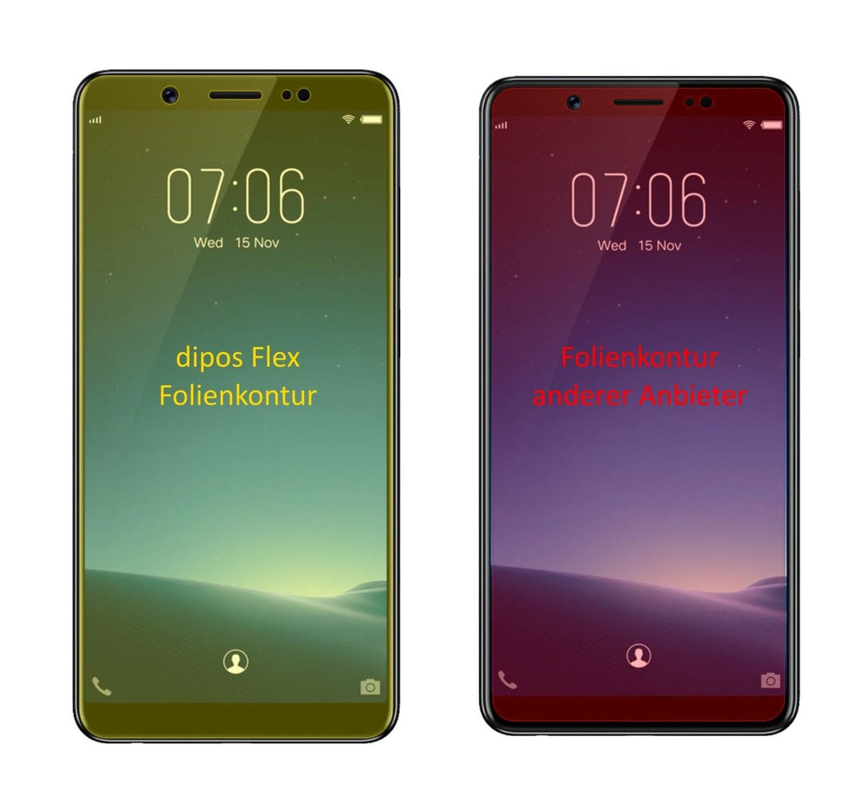 2x 3D Full Cover Schutzfolie für Vivo V7