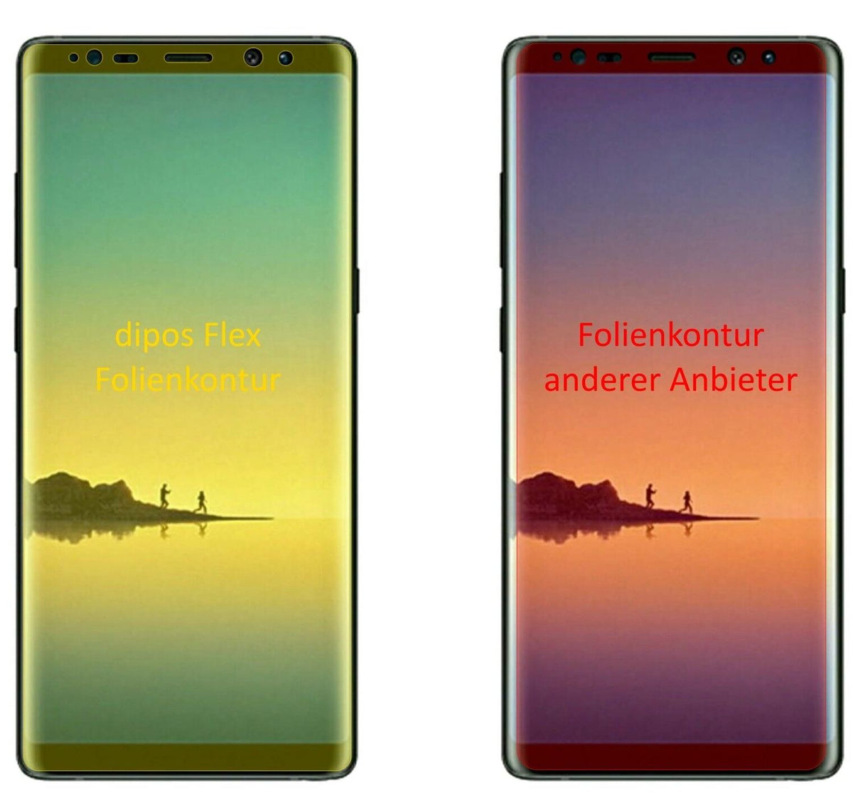 2x 3D Full Cover Schutzfolie für Samsung Galaxy Note 8