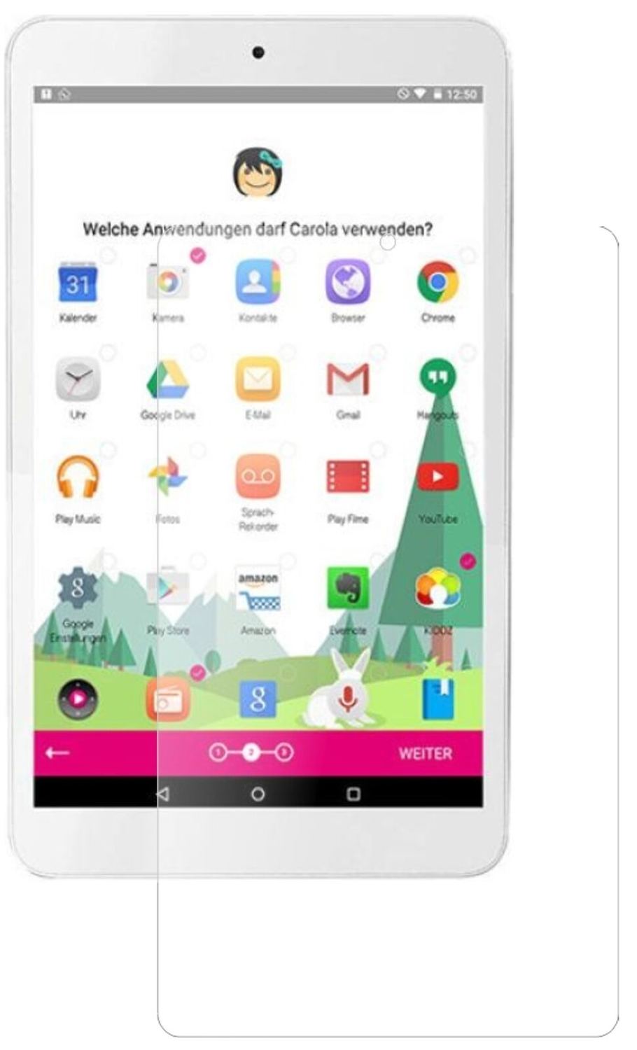 1x 9H Schutzfolie matt für Telekom Tablet Puls Panzerfolie