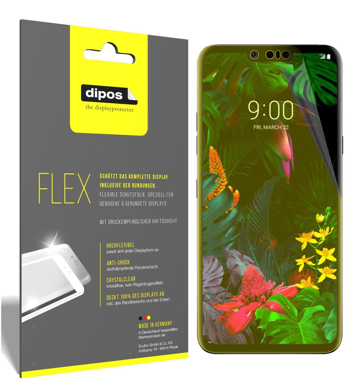 2x 3D Full Cover Schutzfolie für LG G8 ThinQ