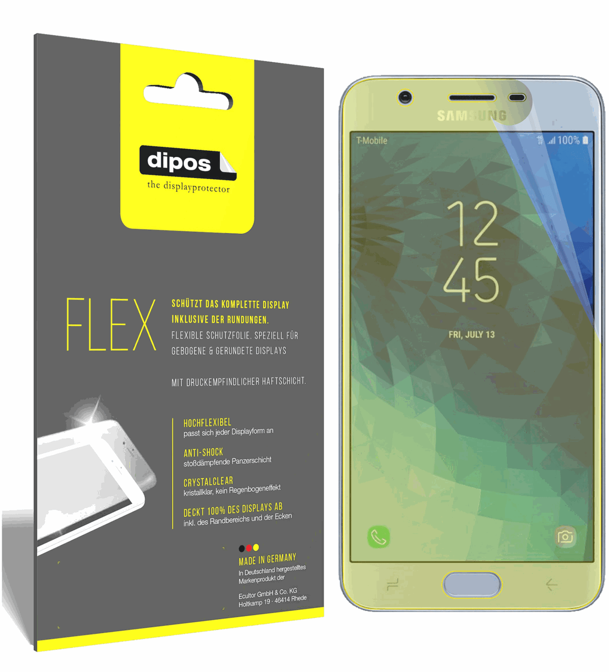 3x 3D Full Cover Schutzfolie für Samsung Galaxy J7 Star