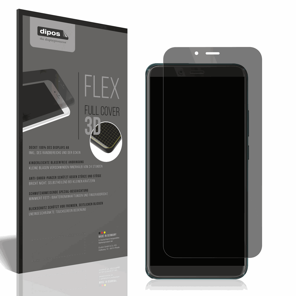 Full Cover Privacy Blickschutzfolie für Mobicel RX Plus