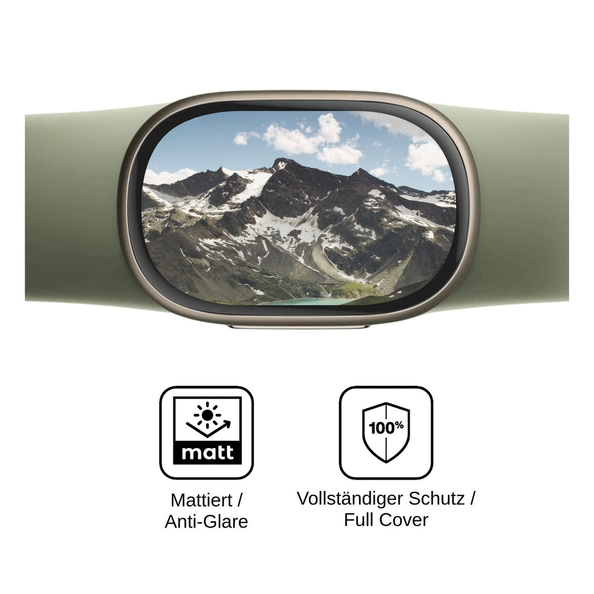 2x Full Cover Schutzfolie matt für Google FitBit Edge