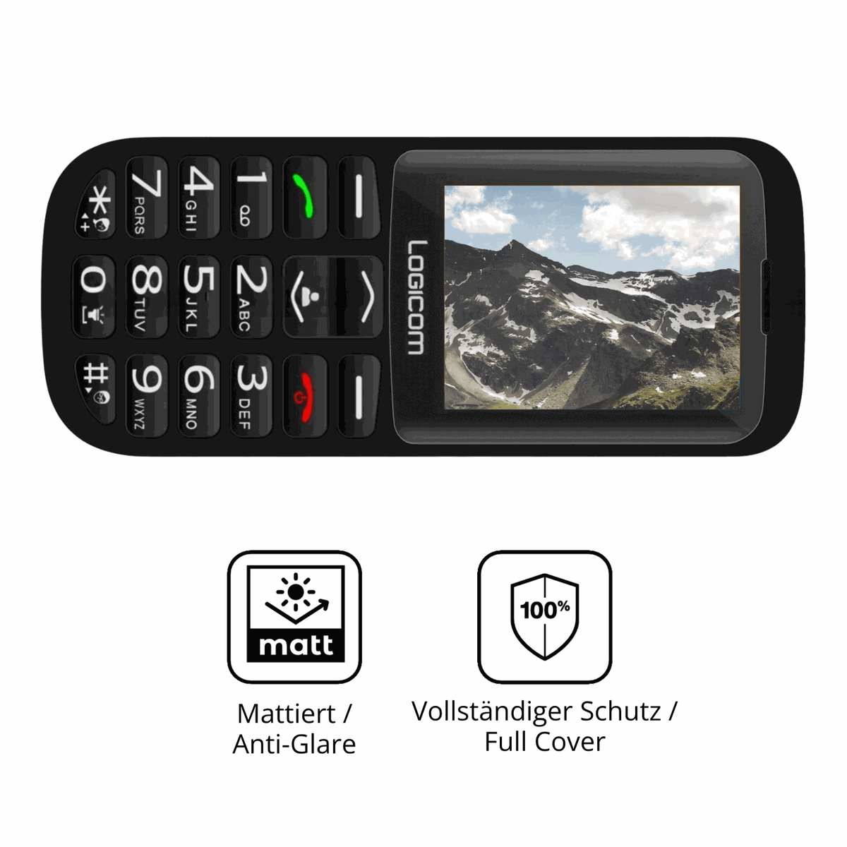 Flexible TPU-Folie passend zugeschnitten für Logicom Posh XL, vollständige Abdeckung