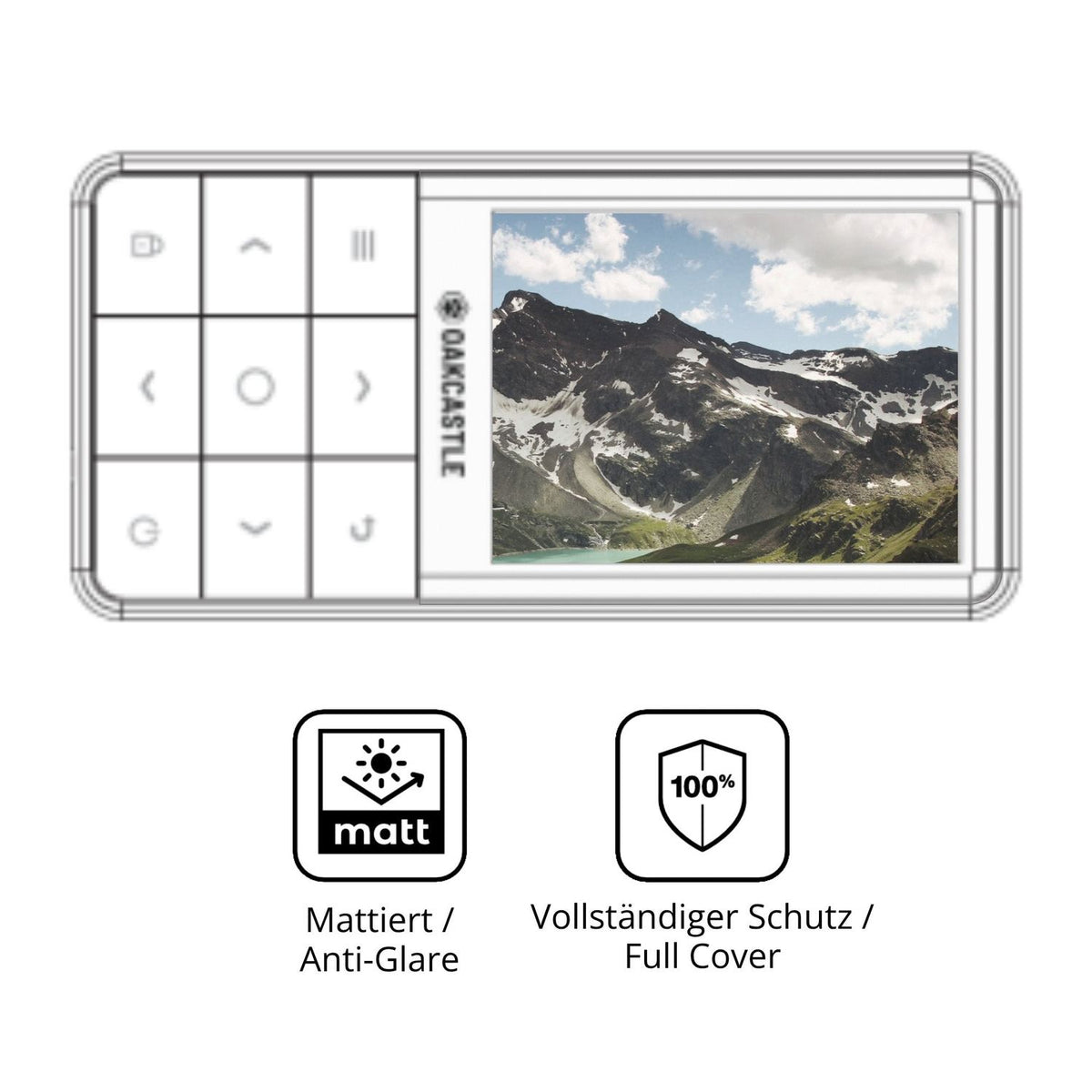 Flexible TPU-Folie passend zugeschnitten für Oakcastle MP300, vollständige Abdeckung