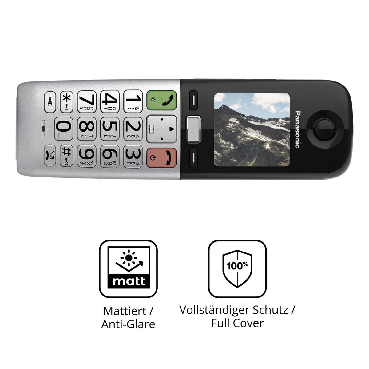 Flexible TPU-Folie passend zugeschnitten für Panasonic KX-TGU432, vollständige Abdeckung