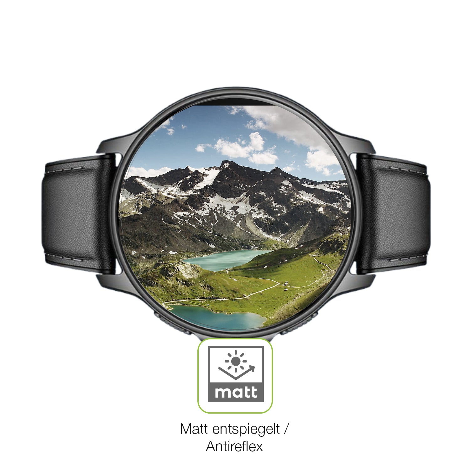 Flexible TPU-Folie passend zugeschnitten für Smartwatch 28.5mm durchmesser, vollständige Abdeckung
