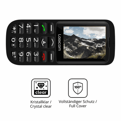 Dünne und klare Folie passend zugeschnitten für Logicom Posh XL
