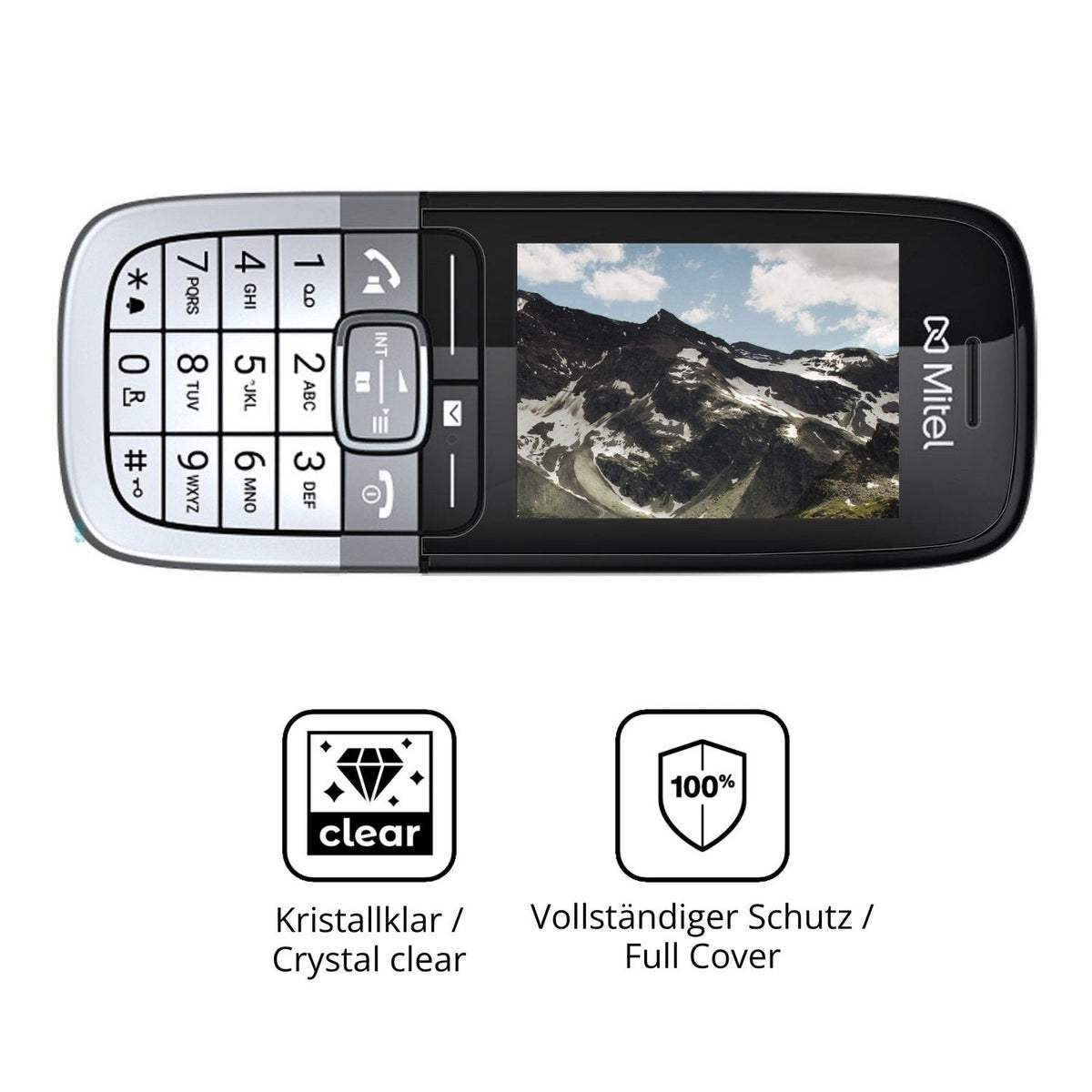 Dünne und klare Folie passend zugeschnitten für Mitel OpenScape DECT Phone SL7