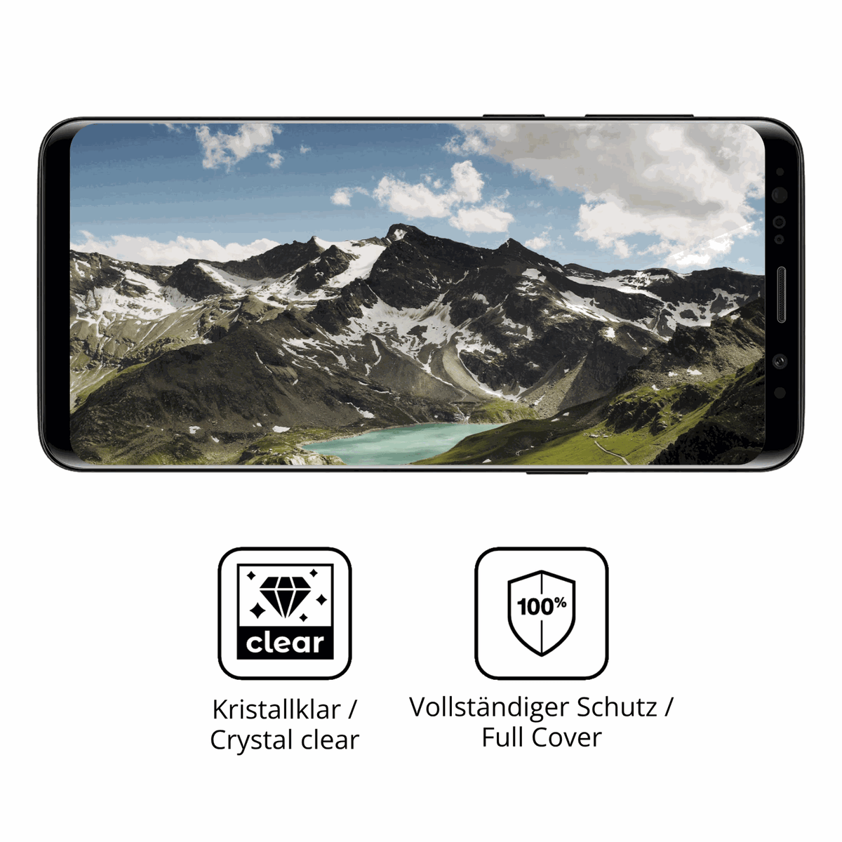 Dünne und klare Folie passend zugeschnitten für Samsung Galaxy S9
