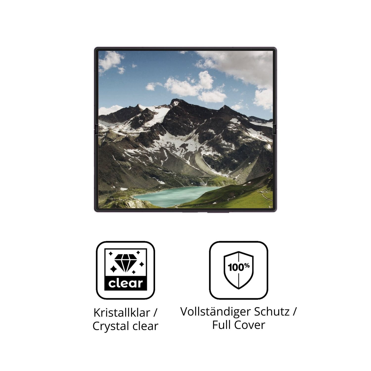 Dünne und klare Folie passend zugeschnitten für Samsung Galaxy Z Fold8 Ultra Innenseite