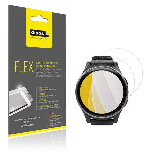 Klare Displayschutzfolie von dipos passend für 29 mm Durchmesser, 100% Displayabdeckung und blasenfreie Montage