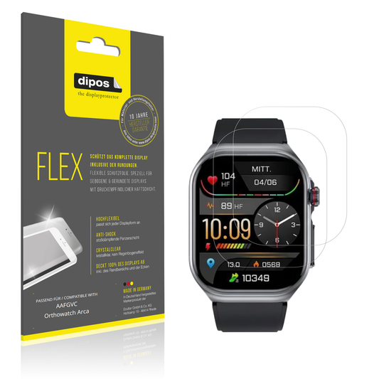 Klare Displayschutzfolie von dipos passend für AAFGVC Orthowatch Arca, 100% Displayabdeckung und blasenfreie Montage