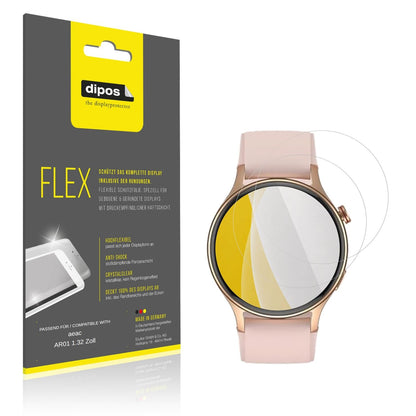 Klare Displayschutzfolie von dipos passend f�r aeac AR01 1.32 Zoll, 100% Displayabdeckung und blasenfreie Montage