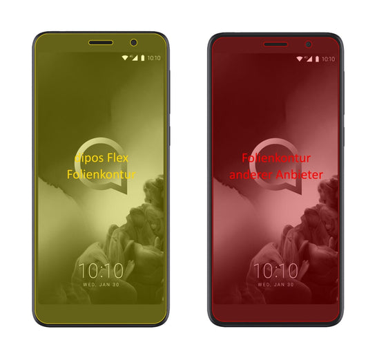 Klare Displayschutzfolie von dipos passend für Alcatel 1X (2019), 100% Displayabdeckung und blasenfreie Montage