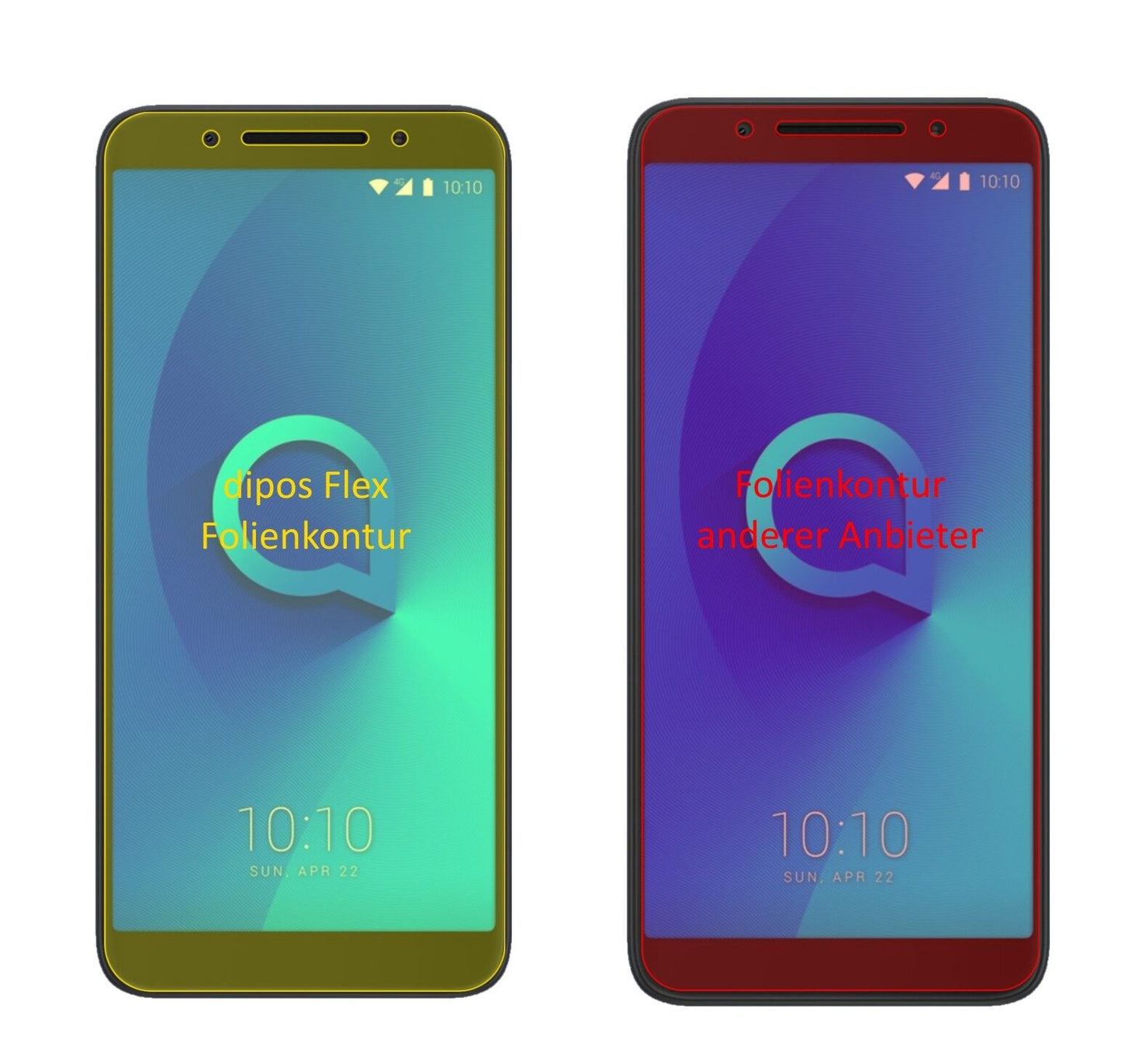 Klare Displayschutzfolie von dipos passend für Alcatel 3, 100% Displayabdeckung und blasenfreie Montage