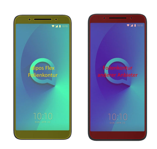 Klare Displayschutzfolie von dipos passend für Alcatel 3, 100% Displayabdeckung und blasenfreie Montage