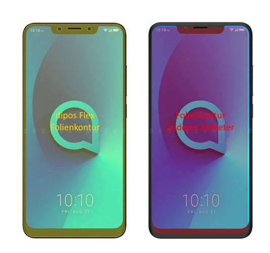 Klare Displayschutzfolie von dipos passend für Alcatel 5V, 100% Displayabdeckung und blasenfreie Montage