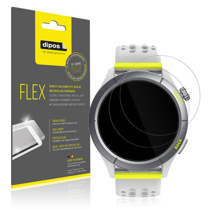 Klare Displayschutzfolie von dipos passend für Amazfit Cheetah round, 100% Displayabdeckung und blasenfreie Montage