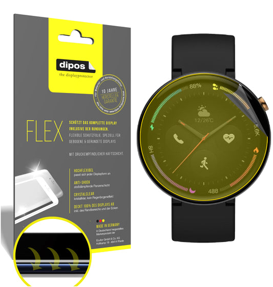 Klare Displayschutzfolie von dipos passend für Amazfit Verge 2, 100% Displayabdeckung und blasenfreie Montage