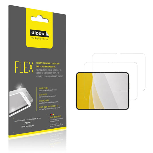 Klare Displayschutzfolie von dipos passend für Apple iPhone Duo Innenseite, 100% Displayabdeckung und blasenfreie Montage